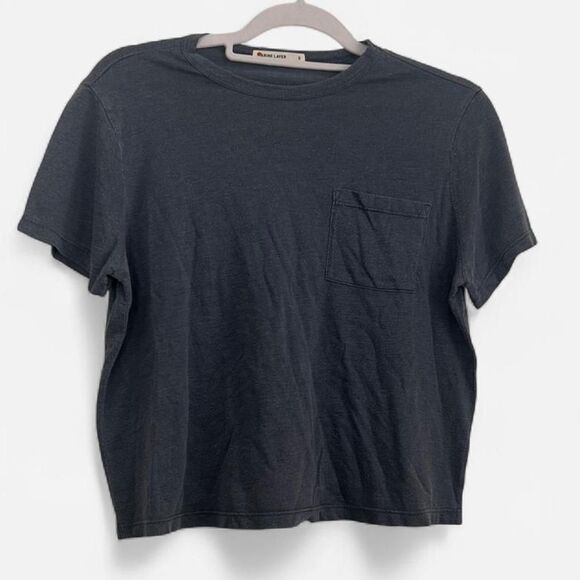 Marine Layer Boxy Crop Pocket Tee – Soft Lounge Core Minimalist S - Picture 3 of 4